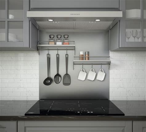 stainless steel backsplash shelf